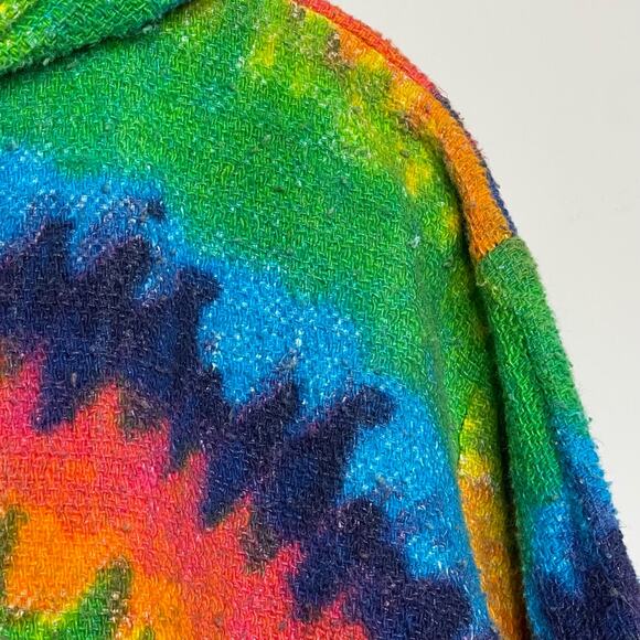 Hippie Sweatshirt Tie Dye Bright Rainbow Swirl Hoodie Long Sleeve Multicolor - Picture 5 of 14